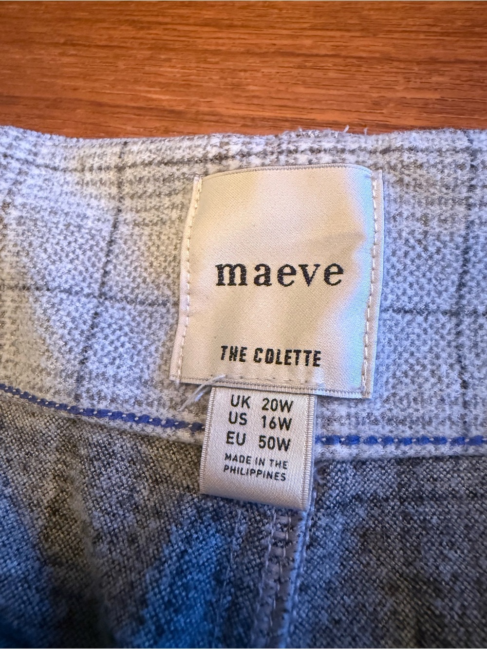 Maeve Gray Plaid Straight-Leg Pants - Picture 5 of 11